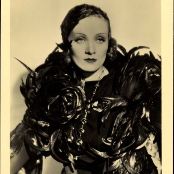 Huge Marlene Dietrich black vintage feather boa stripped coq feathers free ship - Picture 3 of 11
